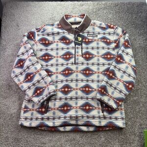 Burlebo Men's Size XXL 2XL Mountain Fleece Southwestern Aztec 1/4 Zip Jacket NEW